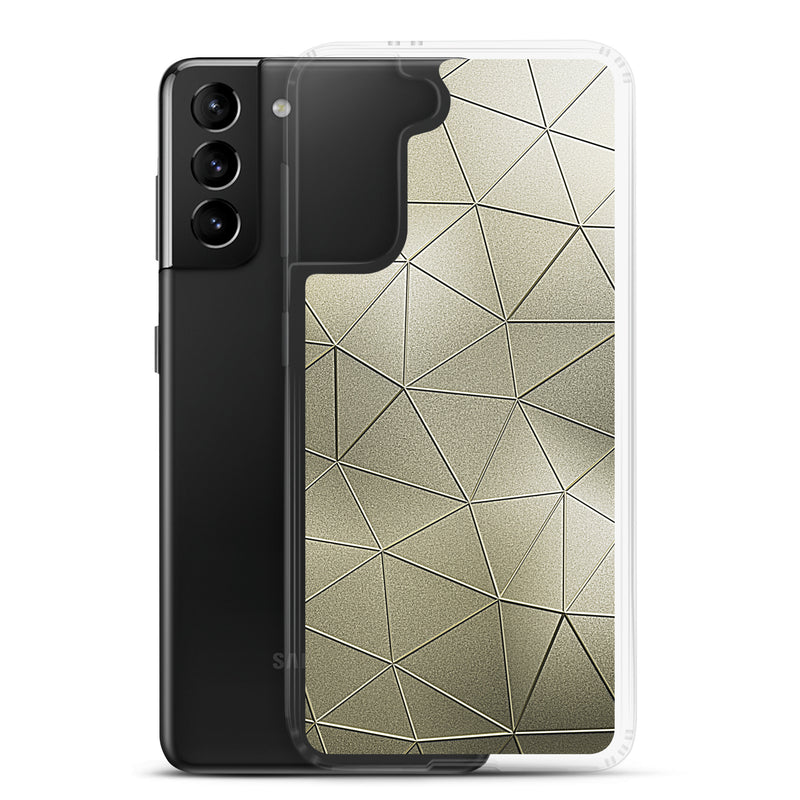 Load image into Gallery viewer, Golden Polygon Metal Samsung Clear Thin Case CREATIVETECH
