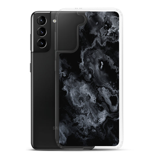 Black Marble Stone Samsung Clear Thin Case CREATIVETECH