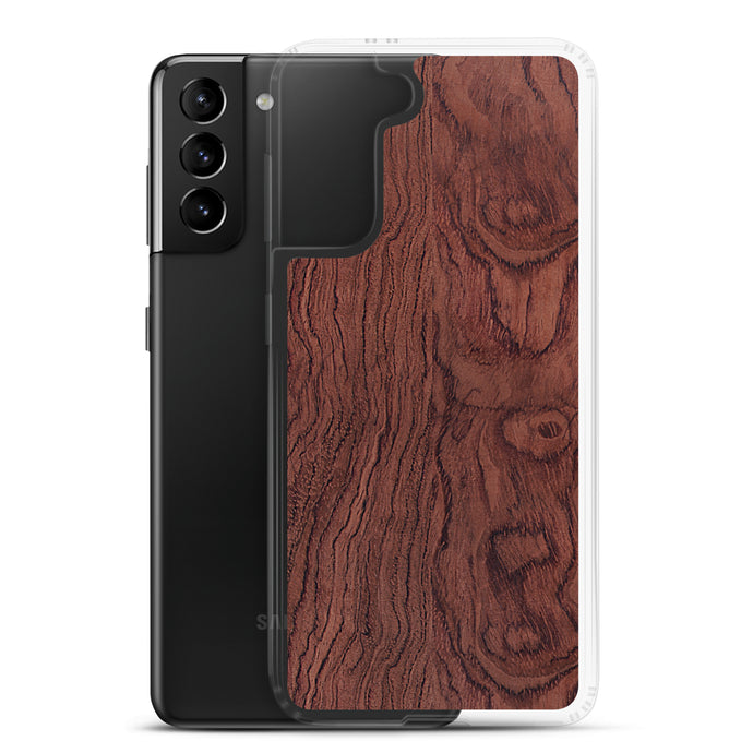 Red Brown Bubinga Wood Samsung Clear Thin Case CREATIVETECH