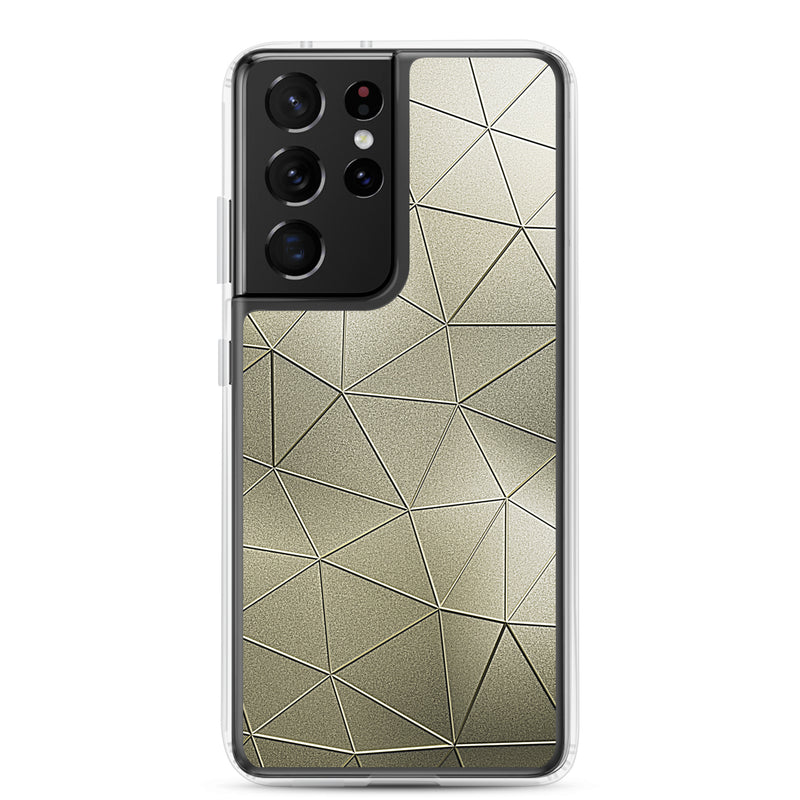Load image into Gallery viewer, Golden Polygon Metal Samsung Clear Thin Case CREATIVETECH
