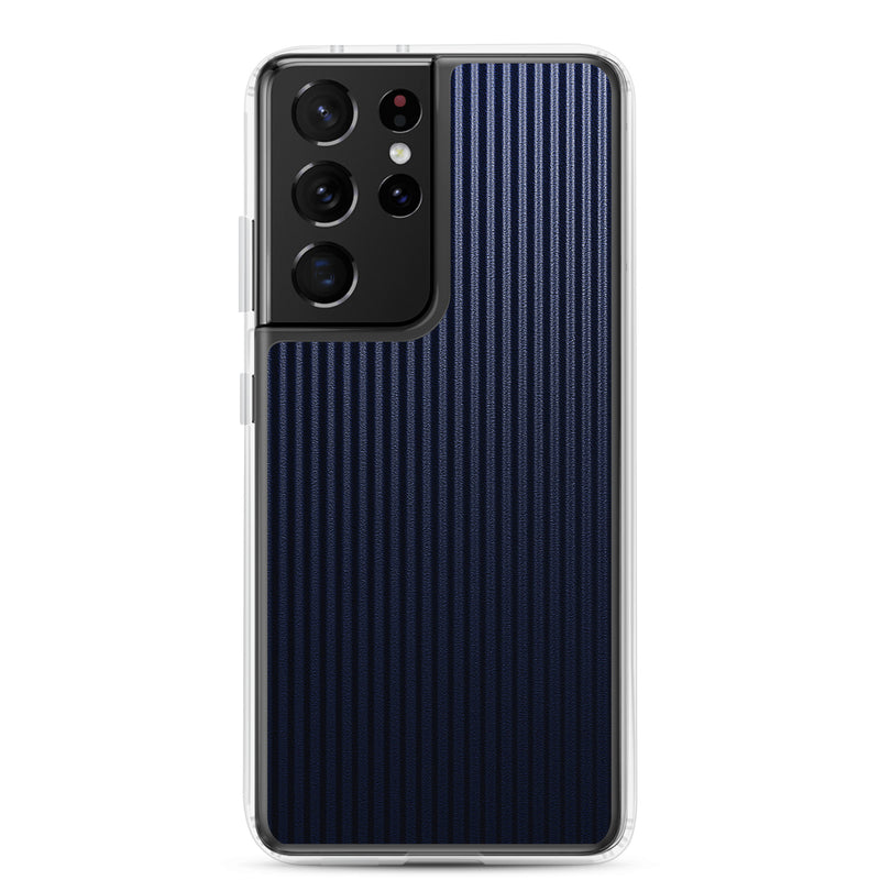 Load image into Gallery viewer, Dark Blue Carbon Fiber Striped Samsung Clear Thin Case CREATIVETECH
