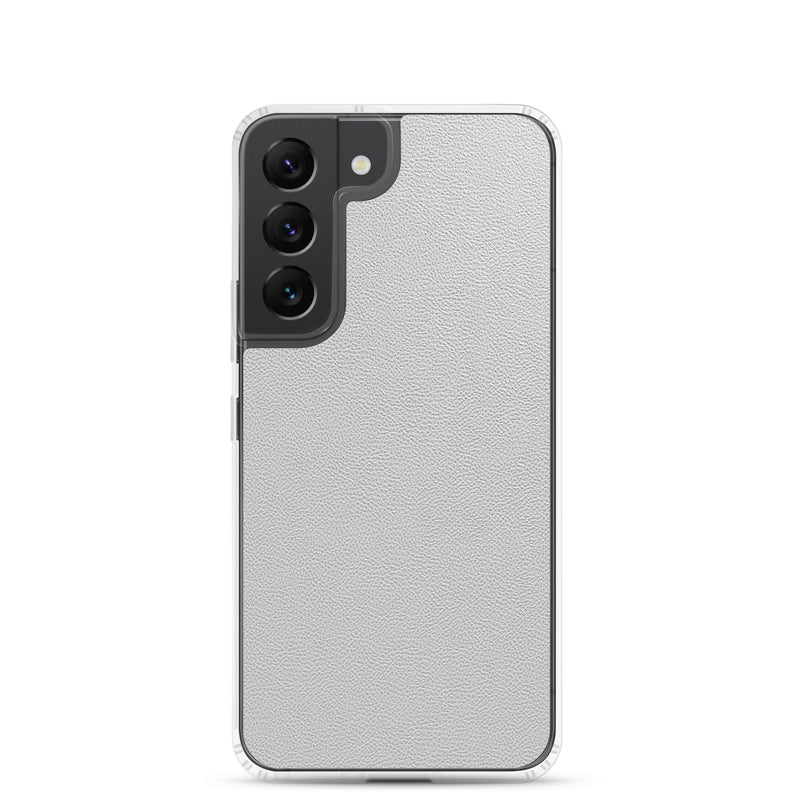 Load image into Gallery viewer, White Leather Samsung Clear Thin Case CREATIVETECH
