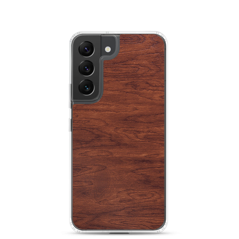 Load image into Gallery viewer, Deep Brown Wood Samsung Clear Thin Case CREATIVETECH

