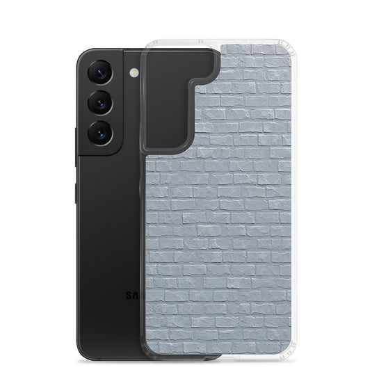 White Grey Brick Stone Samsung Clear Thin Case CREATIVETECH