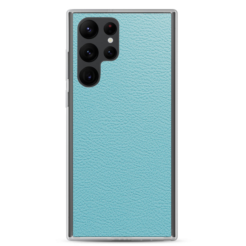 Load image into Gallery viewer, Mint Green Leather Samsung Clear Thin Case CREATIVETECH
