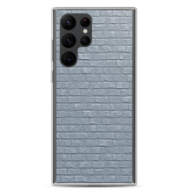 Load image into Gallery viewer, White Grey Brick Stone Samsung Clear Thin Case CREATIVETECH
