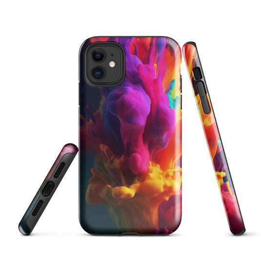 Dark Purple Yellow Paint iPhone Case Hardshell 3D Wrap Thermal CREATIVETECH