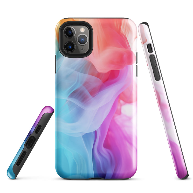 Load image into Gallery viewer, Blue Purple Smoke iPhone Case Hardshell 3D Wrap Thermal CREATIVETECH
