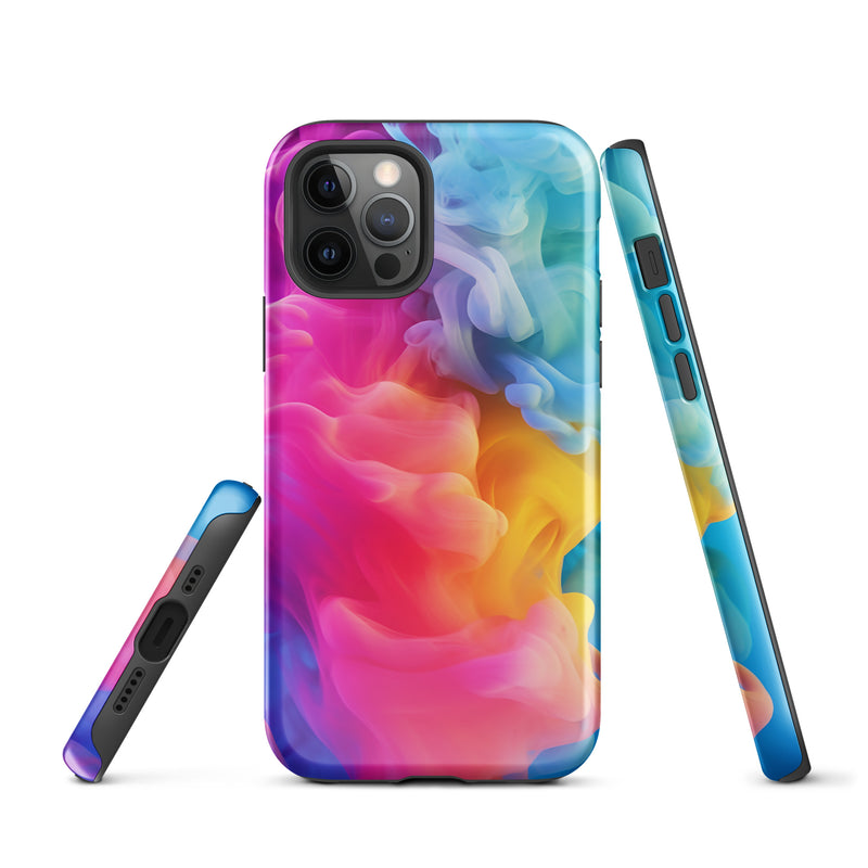 Load image into Gallery viewer, Pride Colorful Smoke iPhone Case Hardshell 3D Wrap Thermal CREATIVETECH
