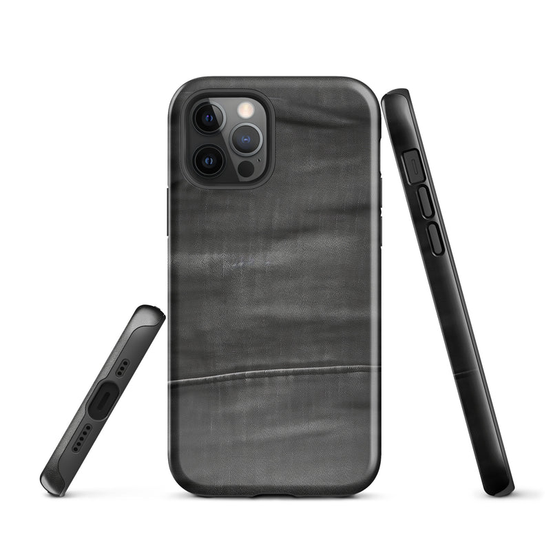 Load image into Gallery viewer, Dark Grey Denim Cloth iPhone Case Hardshell 3D Wrap Thermal CREATIVETECH
