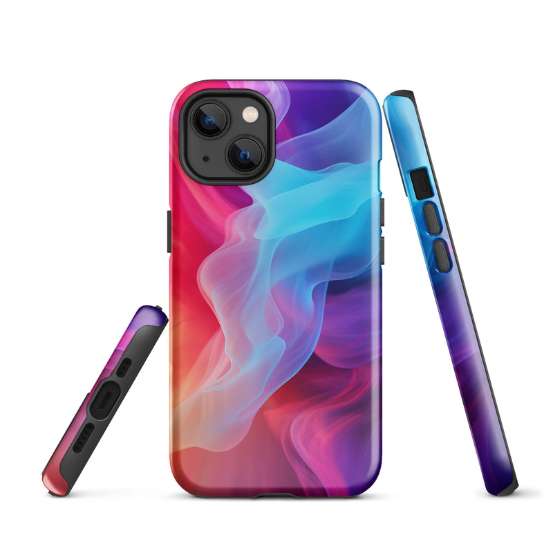 Load image into Gallery viewer, Purple Red Blue Smoke iPhone Case Hardshell 3D Wrap Thermal CREATIVETECH
