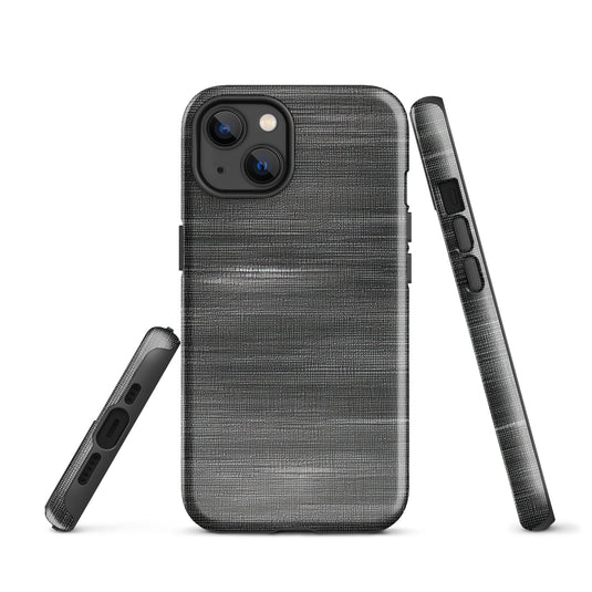 Brushed Denim Black Grey iPhone Case Hardshell 3D Wrap Thermal CREATIVETECH