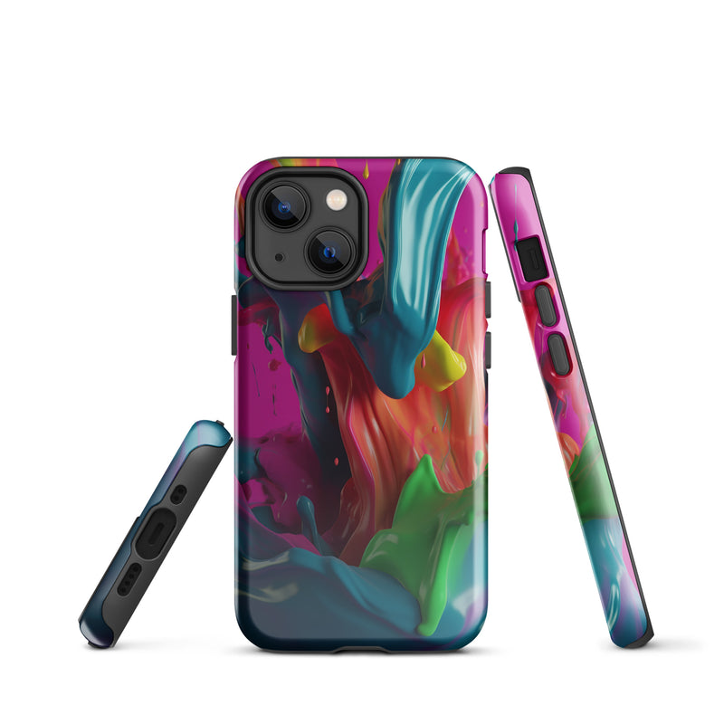 Load image into Gallery viewer, Colorful Paint iPhone Case Hardshell 3D Wrap Thermal CREATIVETECH
