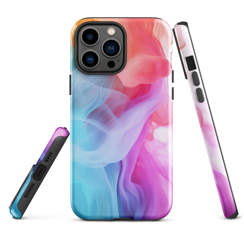 Load image into Gallery viewer, Blue Purple Smoke iPhone Case Hardshell 3D Wrap Thermal CREATIVETECH
