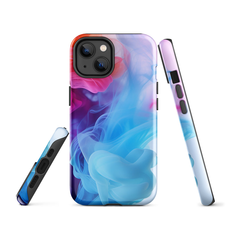 Load image into Gallery viewer, Light Blue Smoke iPhone Case Hardshell 3D Wrap Thermal CREATIVETECH

