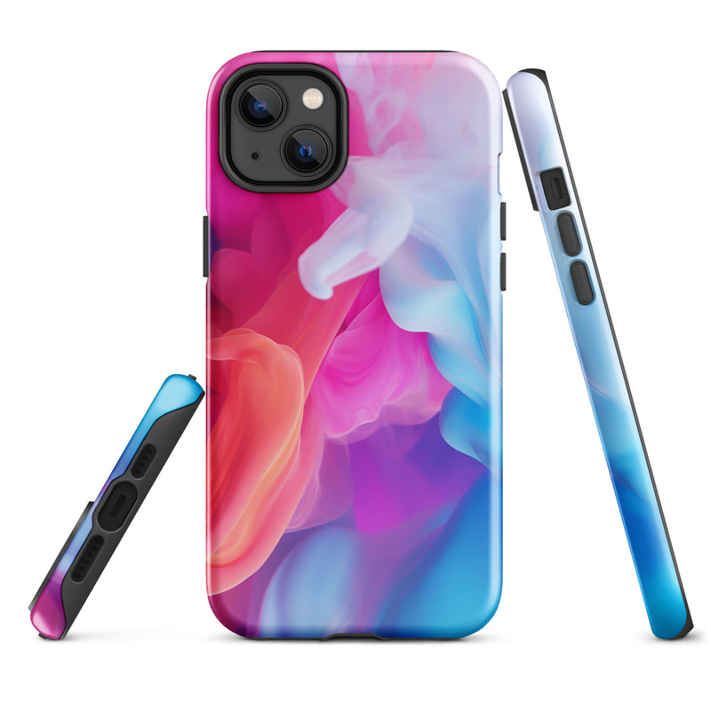 Load image into Gallery viewer, Blue Purple Liquid Paint iPhone Case Hardshell 3D Wrap Thermal CREATIVETECH
