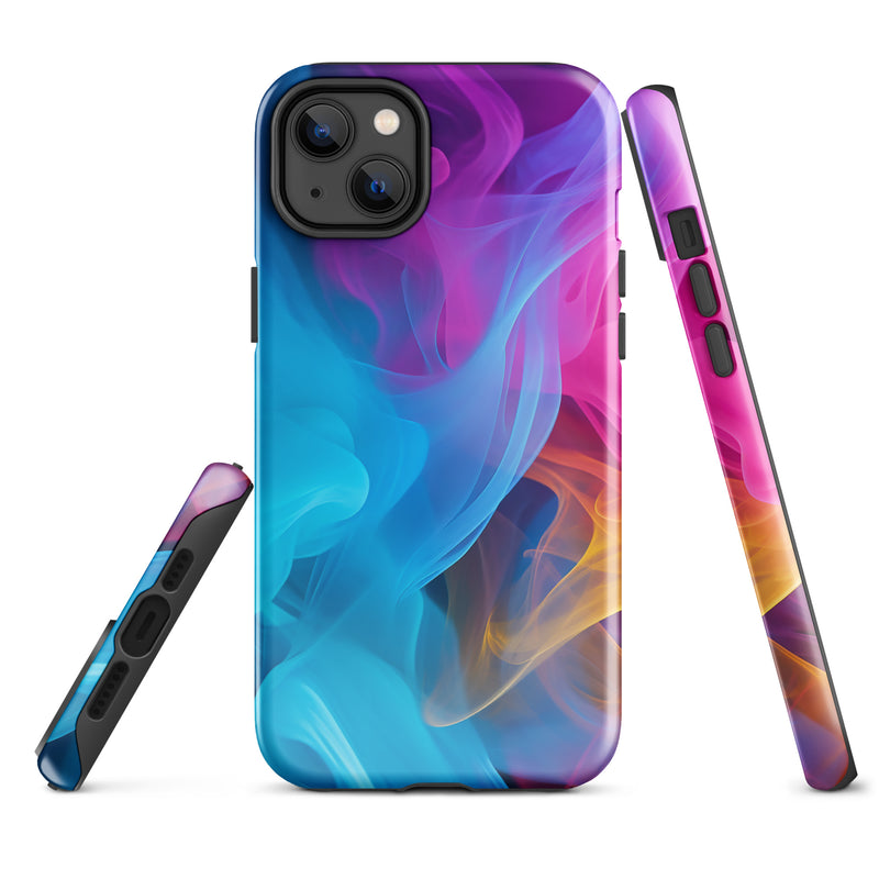 Load image into Gallery viewer, Blue Violet Smoke iPhone Case Hardshell 3D Wrap Thermal CREATIVETECH
