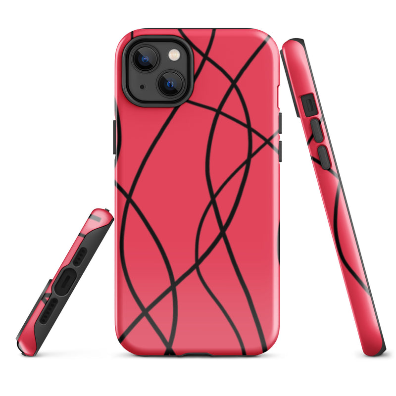 Load image into Gallery viewer, Aesthetic Black Red iPhone Case Hardshell 3D Wrap Thermal CREATIVETECH
