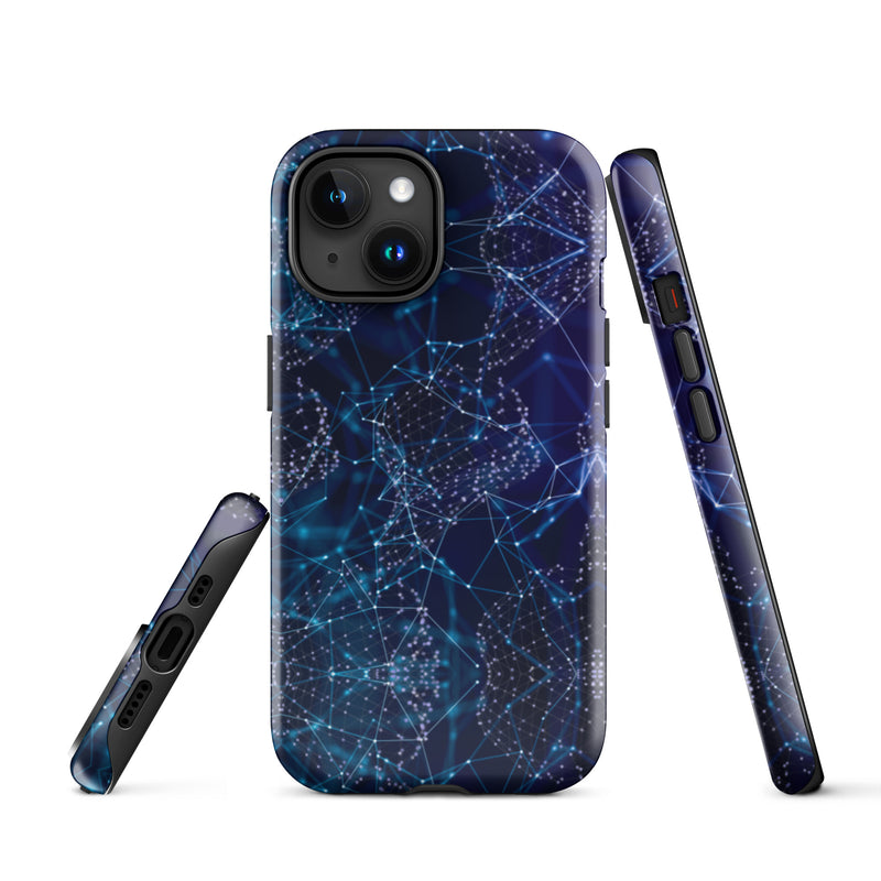 Load image into Gallery viewer, Polygon Blue  iPhone Case Hardshell 3D Wrap Thermal Double Layer CREATIVETECH
