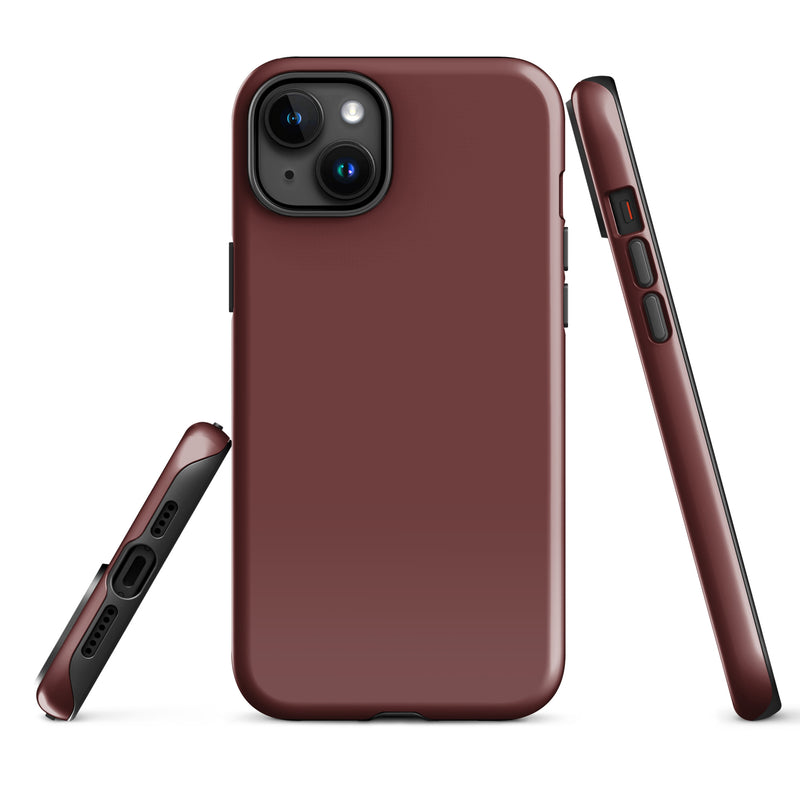 Load image into Gallery viewer, Auburn Dark Red Brown iPhone Case Hardshell 3D Wrap Thermal Plain Color CREATIVETECH
