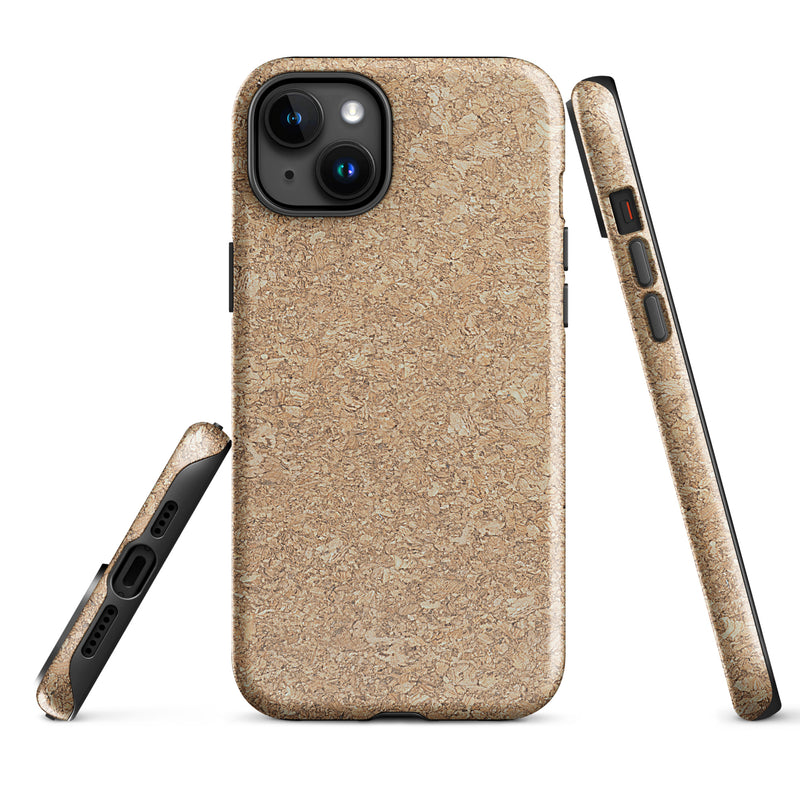 Load image into Gallery viewer, Beige Brown Cork Wood iPhone Case Hardshell 3D Wrap Thermal CREATIVETECH
