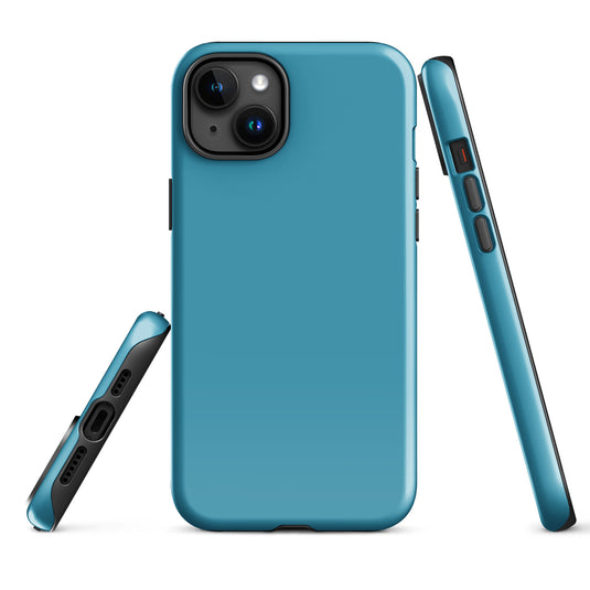 Blue iPhone Case Hardshell 3D Wrap Thermal Plain Color CREATIVETECH