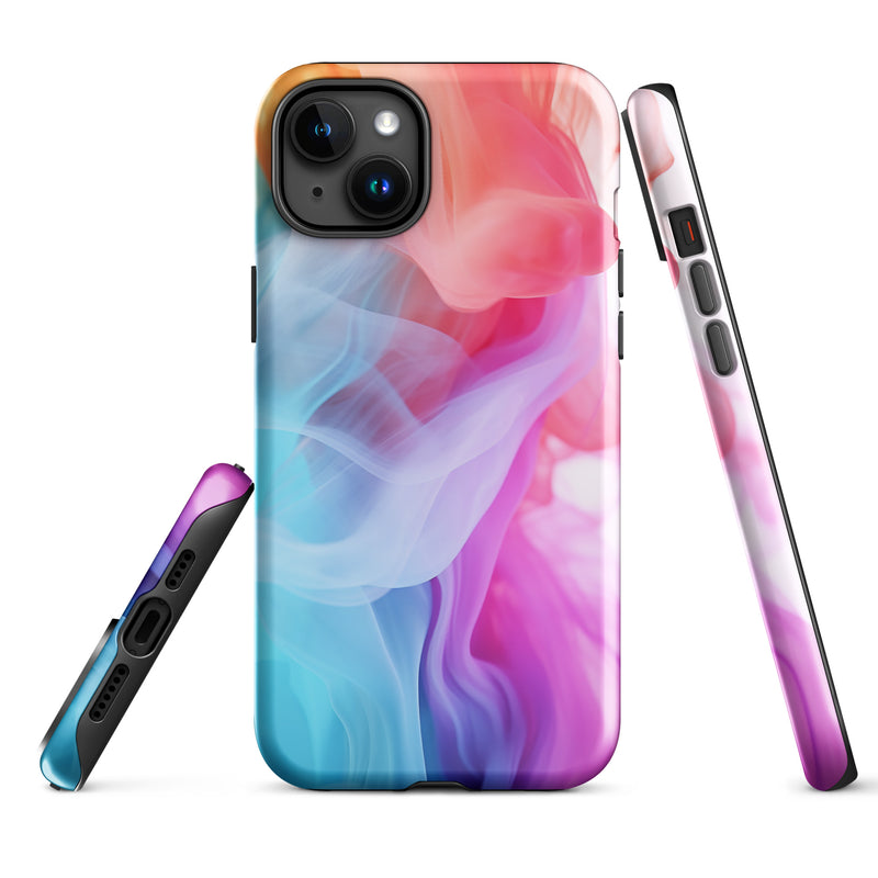 Load image into Gallery viewer, Blue Purple Smoke  iPhone Case Hardshell 3D Wrap Thermal Double Layer CREATIVETECH

