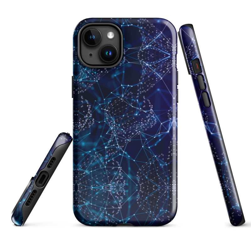 Load image into Gallery viewer, Polygon Blue  iPhone Case Hardshell 3D Wrap Thermal Double Layer CREATIVETECH
