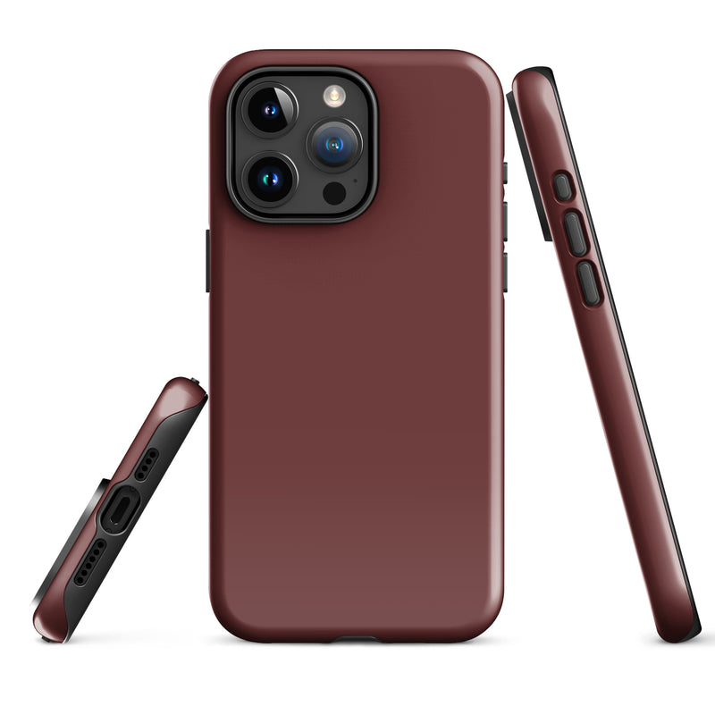 Load image into Gallery viewer, Auburn Dark Red Brown iPhone Case Hardshell 3D Wrap Thermal Plain Color CREATIVETECH
