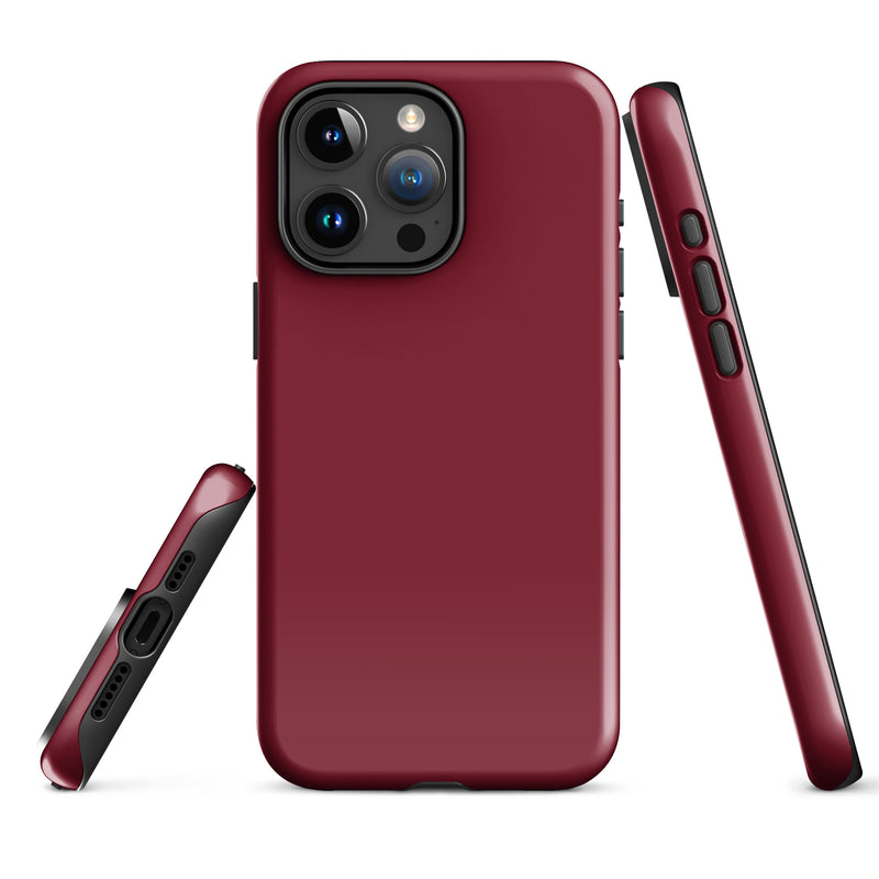Load image into Gallery viewer, Burgundy Red iPhone Case Hardshell 3D Wrap Thermal Plain Color CREATIVETECH
