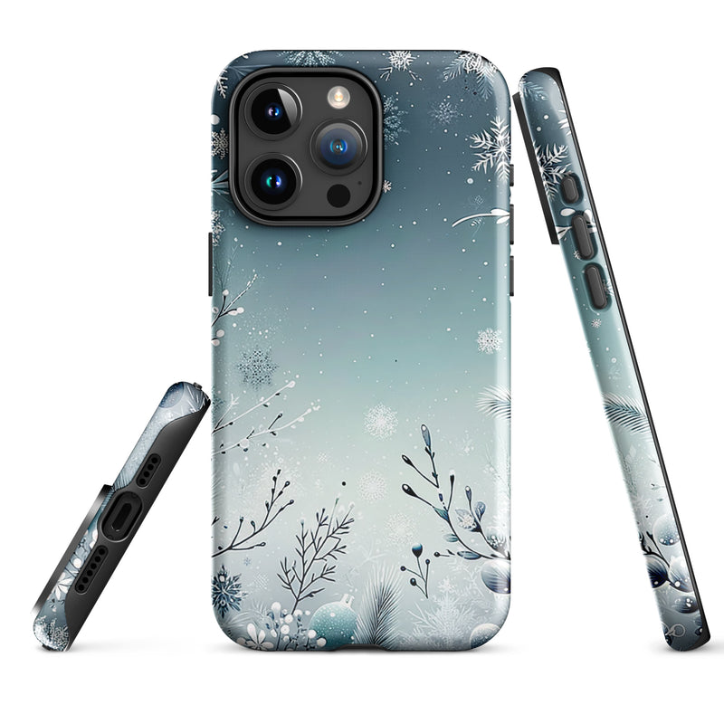 Load image into Gallery viewer, Christmas Vibe Blue White iPhone Case Hardshell 3D Wrap Thermal Double Layer CREATIVETECH
