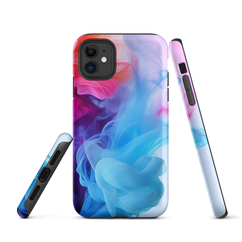 Load image into Gallery viewer, Light Blue Smoke iPhone Case Hardshell 3D Wrap Thermal CREATIVETECH

