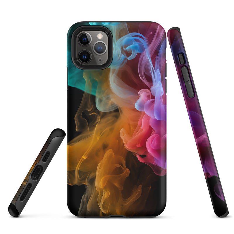 Load image into Gallery viewer, Colorful Dark Yellow Smoke iPhone Case Hardshell 3D Wrap Thermal CREATIVETECH
