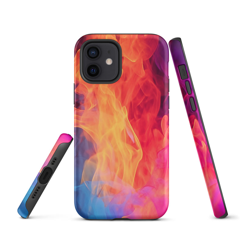 Load image into Gallery viewer, Blue Orange Fire iPhone Case Hardshell 3D Wrap Thermal CREATIVETECH
