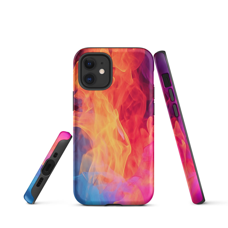 Load image into Gallery viewer, Blue Orange Fire iPhone Case Hardshell 3D Wrap Thermal CREATIVETECH
