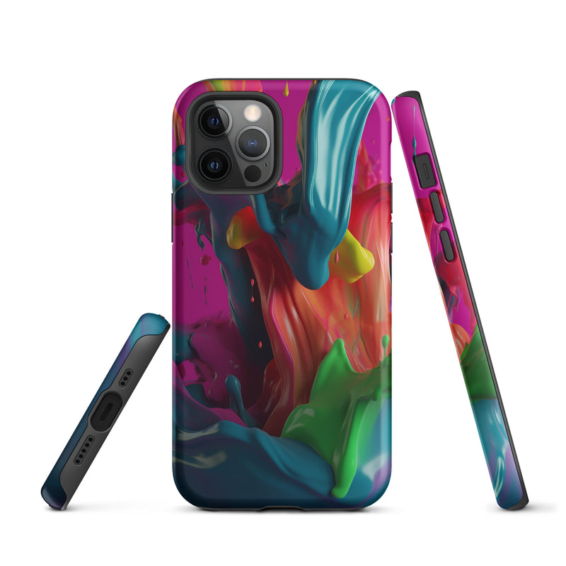 Load image into Gallery viewer, Colorful Paint iPhone Case Hardshell 3D Wrap Thermal CREATIVETECH
