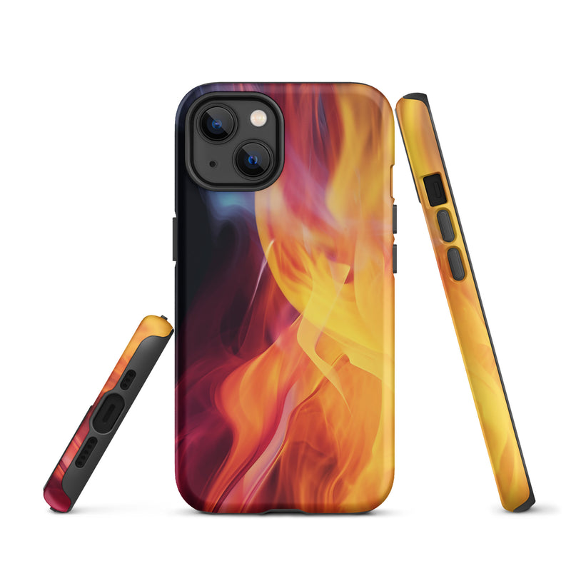Load image into Gallery viewer, Orange Yellow Fire iPhone Case Hardshell 3D Wrap Thermal CREATIVETECH
