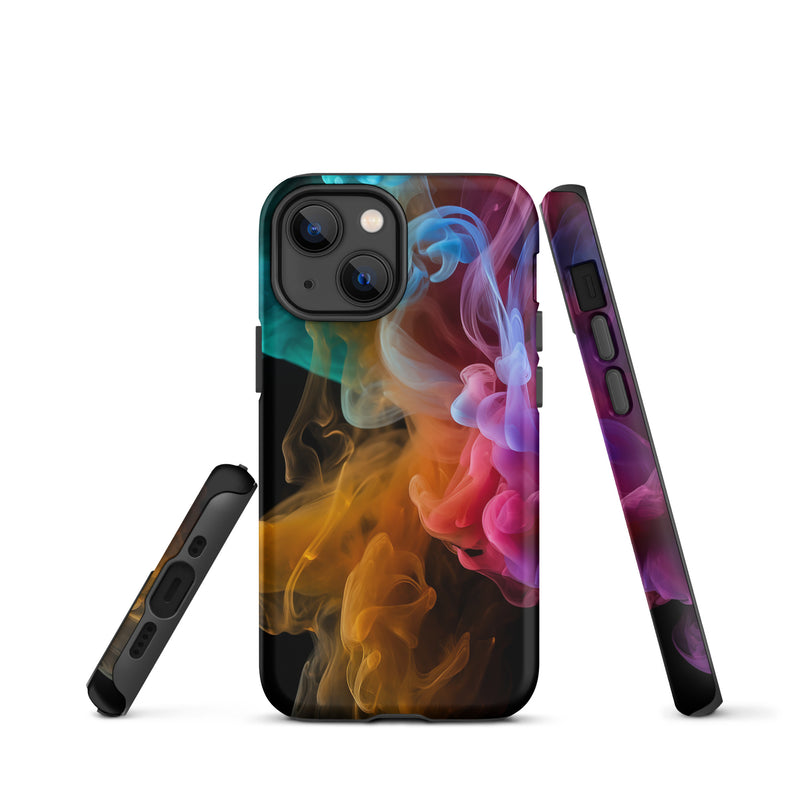 Load image into Gallery viewer, Colorful Dark Yellow Smoke iPhone Case Hardshell 3D Wrap Thermal CREATIVETECH
