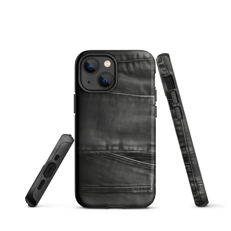 Load image into Gallery viewer, Dark Grey Denim Pocket iPhone Case Hardshell 3D Wrap Thermal CREATIVETECH
