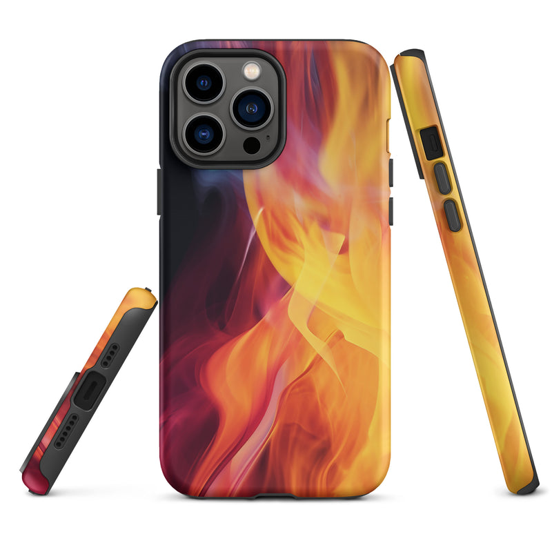 Load image into Gallery viewer, Orange Yellow Fire iPhone Case Hardshell 3D Wrap Thermal CREATIVETECH
