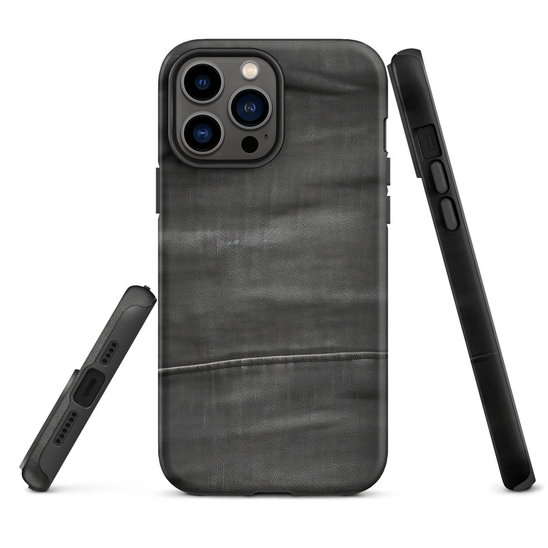 Load image into Gallery viewer, Dark Grey Denim Cloth iPhone Case Hardshell 3D Wrap Thermal CREATIVETECH
