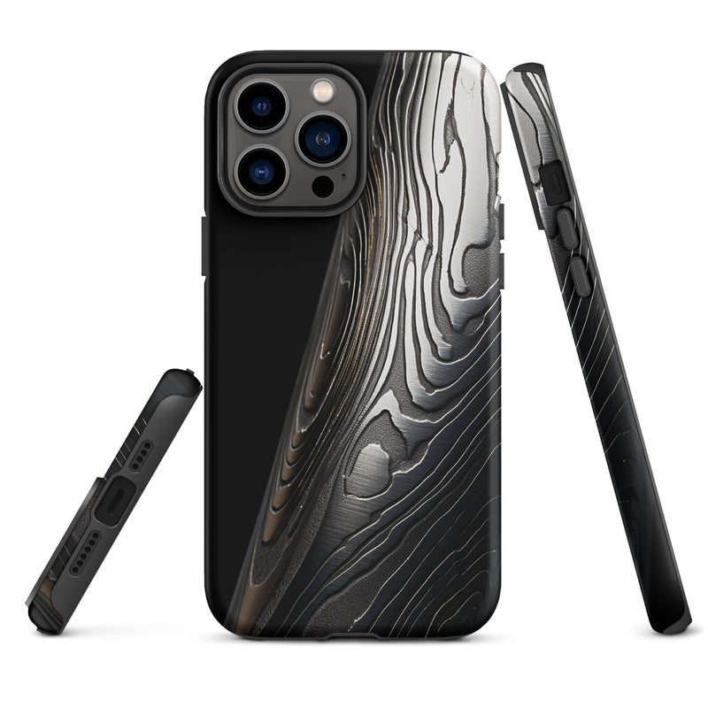 Load image into Gallery viewer, Damascus Steel Blade  iPhone Case Hardshell 3D Wrap Thermal Double Layer
