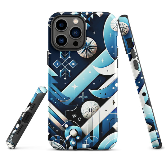 Christmas Vibe Aesthetic Blue White iPhone Case Hardshell 3D Wrap Thermal Double Layer CREATIVETECH