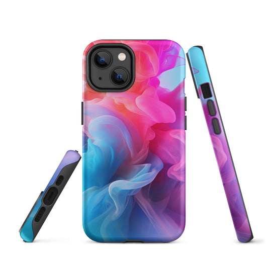 Pink Blue Smoke iPhone Case Hardshell 3D Wrap Thermal CREATIVETECH