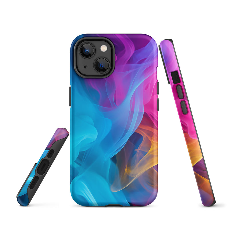 Load image into Gallery viewer, Blue Violet Smoke iPhone Case Hardshell 3D Wrap Thermal CREATIVETECH
