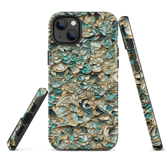 Aesthetic Golden Green  iPhone Case Hardshell 3D Wrap Thermal Double Layer