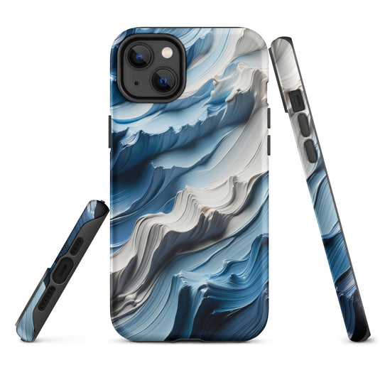 Blue White Paint Style Colorful iPhone Case Hardshell 3D Wrap Thermal Double Layer CREATIVETECH