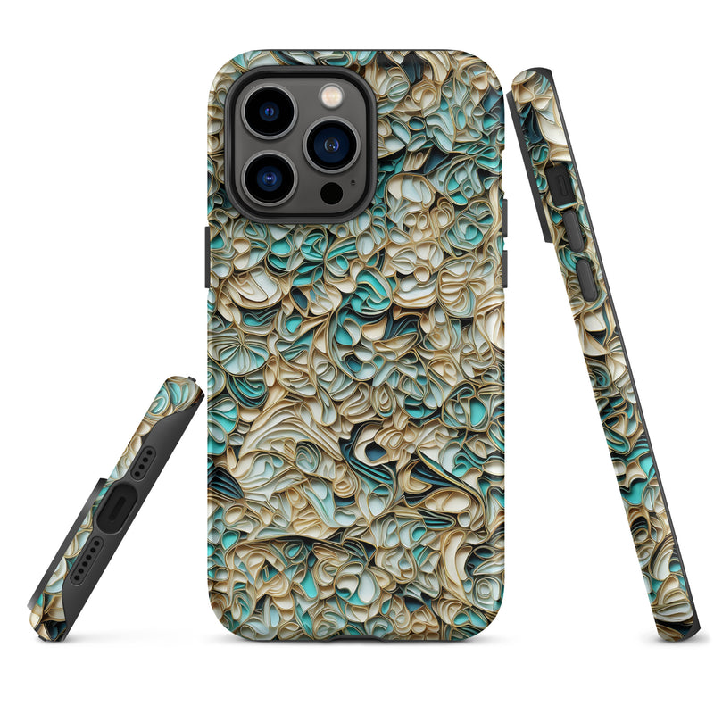 Load image into Gallery viewer, Aesthetic Golden Green  iPhone Case Hardshell 3D Wrap Thermal Double Layer

