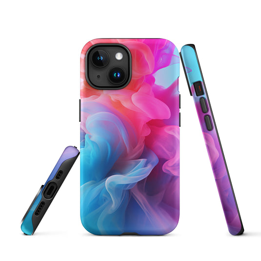 Pink Blue Smoke iPhone Case Hardshell 3D Wrap Thermal CREATIVETECH