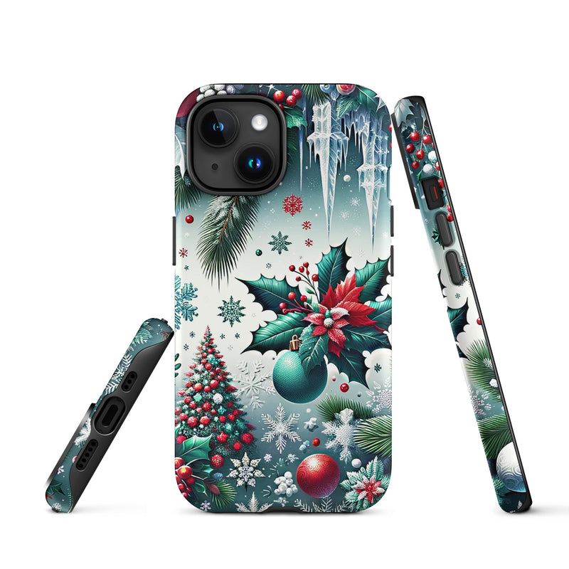 Load image into Gallery viewer, Christmas Vibe Red Green iPhone Case Hardshell 3D Wrap Thermal Double Layer CREATIVETECH
